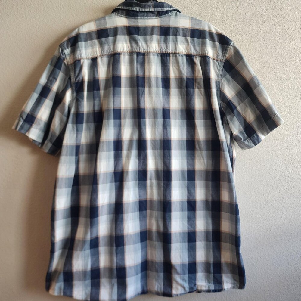 Carhartt Shirt Mens XL Tall Blue Plaid Short Sleeve Button Up Relaxed Fit Cotton - Picture 6 of 8